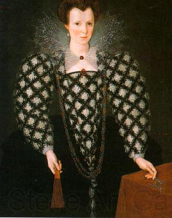 GHEERAERTS, Marcus the Younger Portrait of Mary Rogers: Lady Harrington dfg Norge oil painting art